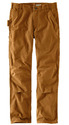 Brown work pants with extra material covering the knees and forming a pocket for knee pads